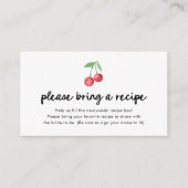 Carte D'accompagnement Cerises rétro Whimsical | Demande de recette (Devant)