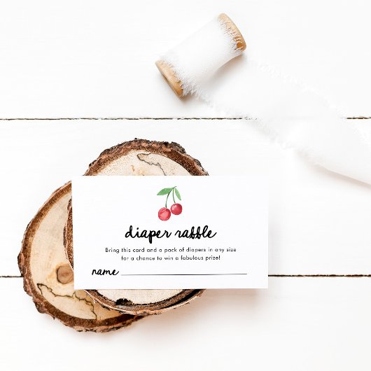 Carte D'accompagnement Cerises rétro Whimsical | Raffle de couches