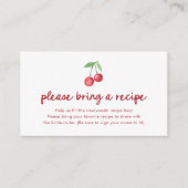 Carte D'accompagnement Cerises rouges Whimsical Retro | Demande de recett (Devant)