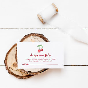 Carte D'accompagnement Cerises rouges Whimsical Retro Raffle de couches