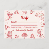 Carte D'accompagnement C'est Amore ! Red Italian RSVP (Devant)
