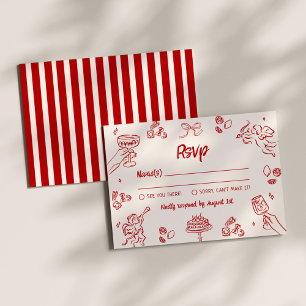 Carte D'accompagnement C'est Amore ! Red Italian RSVP
