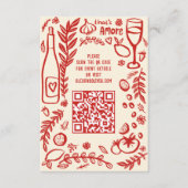 Carte D'accompagnement C'est la nourriture italienne Amore Code QR de mar (Devant)