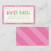 Carte D'accompagnement C'est un Baby shower à saupoudrer Raffle rose (Devant / Derrière)