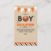 Carte D'accompagnement C'est un garçon ! Baby shower de basket-ball Déche (Devant)