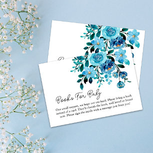 Carte D'accompagnement C'est un garçon Blue Floral Watercolor Livres pour