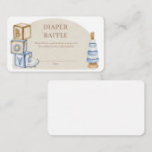 Carte D'accompagnement C'est un garçon Boho Blocks et jouets Diaper Raffl (Devant / Derrière)