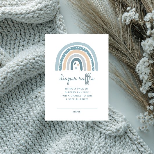 Carte D'accompagnement C'est un garçon Boho Rainbow Diaper Raffle