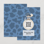 Carte D'accompagnement C'est une Baby Shower Cowboy Bleu & Beige (Devant / Derrière)