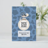 Carte D'accompagnement C'est une Baby Shower Cowboy Bleu & Beige (Debout devant)