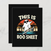 Carte D'accompagnement c'est une feuille de livre halloween fantôme migno (Devant / Derrière)