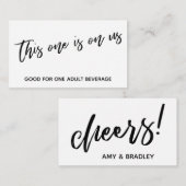 Carte D'accompagnement Cette tournée est pour nous Billet de Boisson à l' (Devant / Derrière)