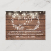 Carte D'accompagnement Chaîne de souhaits lumineux Mariage de bois rustiq (Devant)