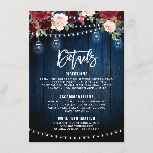 Carte D'accompagnement Chaîne florale de la marine de Bourgogne bocal (Devant)