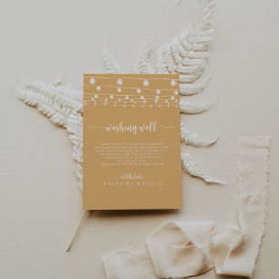 Carte D'accompagnement Chaîne rustique illumine Mariage Jaune Wishing wel