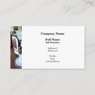 Carte D'accompagnement Chaise de coiffeur et caisse enregistreuse