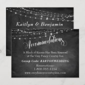 Carte D'accompagnement Chalet & Chaînes de lumière Hébergements Mariages (Devant / Derrière)