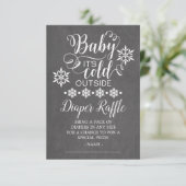 Carte D'accompagnement Chalkboard Baby C'est froid hors de la couche Raff (Debout devant)