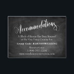 Carte D'accompagnement Chalkboard Elaborate Script Mariage Hébergements<br><div class="desc">Offrez à vos invités des cartes pratiques pour les aider à se souvenir de vos arrangements d'hébergement mariage et d'autres détails avec cette carte tendance. Une superposition de texte élaborée avec "Hébergements" a été conçue à l'aide d'une police de calligraphie moderne et pivotante. L'arrière - plan des deux côtés a...</div>