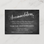 Carte D'accompagnement Chalkboard Elaborate Script Mariage Hébergements<br><div class="desc">Offrez à vos invités des cartes pratiques pour les aider à se souvenir de vos arrangements d'hébergement mariage et d'autres détails avec cette carte tendance. Une superposition de texte élaborée avec "Hébergements" a été conçue à l'aide d'une police de calligraphie moderne et pivotante. L'arrière - plan des deux côtés a...</div>