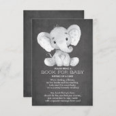 Carte D'accompagnement Chalkboard Elephant Baby shower Book for Baby Card (Devant / Derrière)