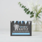 Carte D'accompagnement Chalkboard Elephant Boy Diaper Raffle Ticket (Debout devant)