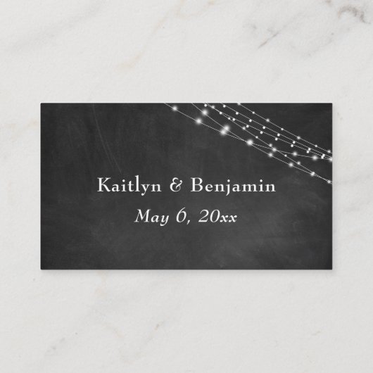 Carte D'accompagnement Chalkboard & Fairy Lights Site Mariage (Dos)