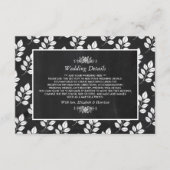 Carte D'accompagnement Chalkboard Floral Leaf Mariage Détail (Devant)
