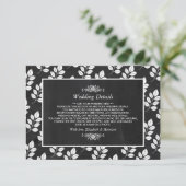 Carte D'accompagnement Chalkboard Floral Leaf Mariage Détail (Debout devant)