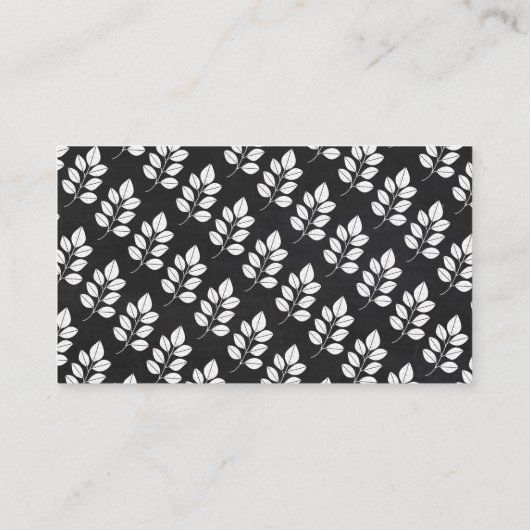 Carte D'accompagnement Chalkboard Floral Leaf Mariage Website (Dos)