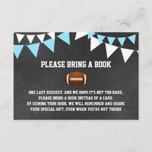 Carte D'accompagnement Chalkboard FOOTBALL Apportez un baby shower LIVRE