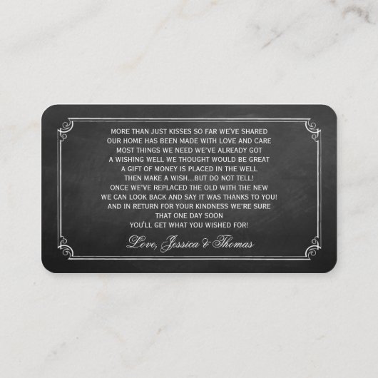 Carte D'accompagnement Chalkboard Hot Air Balloon Collection Mariage (Dos)