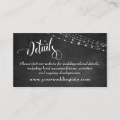 Carte D'accompagnement Chalkboard & Light Strings Détails du Mariage (Devant)