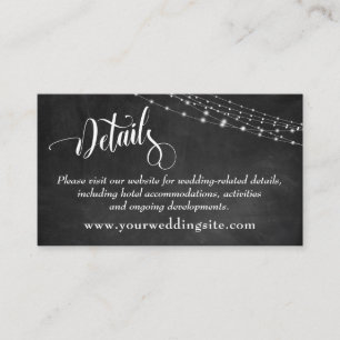 Carte D'accompagnement Chalkboard & Light Strings Détails du Mariage