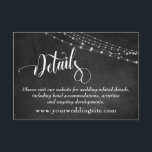 Carte D'accompagnement Chalkboard & Light Strings Détails du Mariage<br><div class="desc">**Assurez-vous que vos cartes sont fournies avec ou sans enveloppes, comme vous le préférez. Ils seront inclus par défaut. ** // Offrez à vos célébrants et à vos invités mariages un moyen facile de rester à jour avec les détails de la planification de votre saison mariage. Cette insertion de carte...</div>