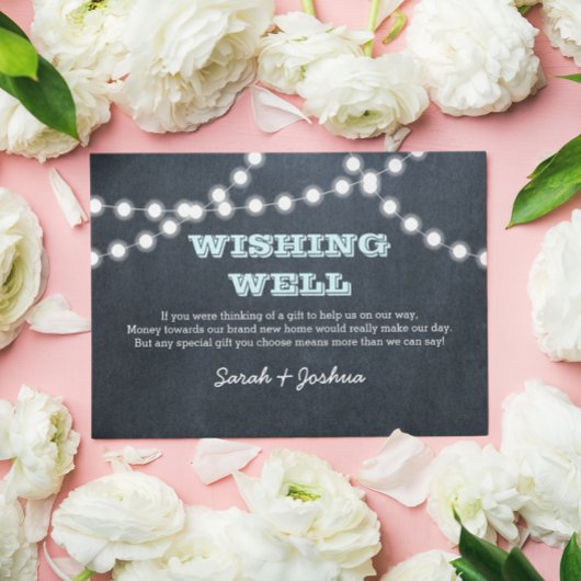 Carte D'accompagnement Chalkboard Lights Aqua Mariage bien d'envie