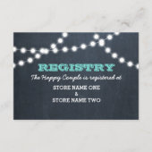 Carte D'accompagnement Chalkboard Lights Turquoise Bride Mariage Registre (Devant)