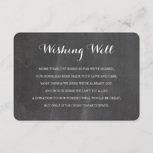 Carte D'accompagnement Chalkboard rustique Wishing bien mariage insérer c
