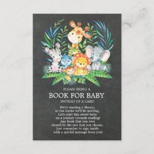 Carte D'accompagnement Chalkboard Safari Jungle Baby shower Book pour béb