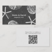 Carte D'accompagnement Chalkboard Seashells Beach Wedding Website Inserti (Devant / Derrière)