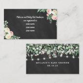 Carte D'accompagnement Chalkboard string baby shower de lumière registre (Devant / Derrière)