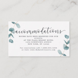 Carte D'accompagnement Chambres de Mariage avec Cadres de Eucalyptus Simp