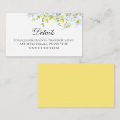 Carte D'accompagnement Chamomille. Détails des fleurs du pays. Mariage fl (Devant / Derrière)