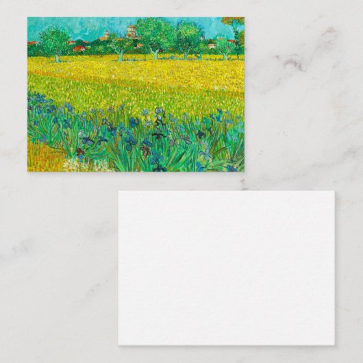 Carte D'accompagnement Champ Van Gogh avec Irises près d'Arles (Devant / Derrière)