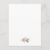 Carte D'accompagnement Champagne bleu Dusty Floral Boho Mariage (Dos)