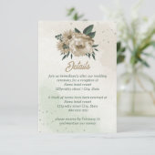 Carte D'accompagnement champagne fleurs verdure mariage (Debout devant)