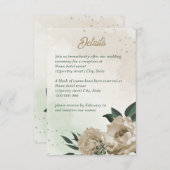 Carte D'accompagnement champagne fleurs verdure mariage (Devant / Derrière)