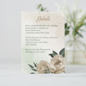 Carte D'accompagnement champagne fleurs verdure mariage (Debout devant)