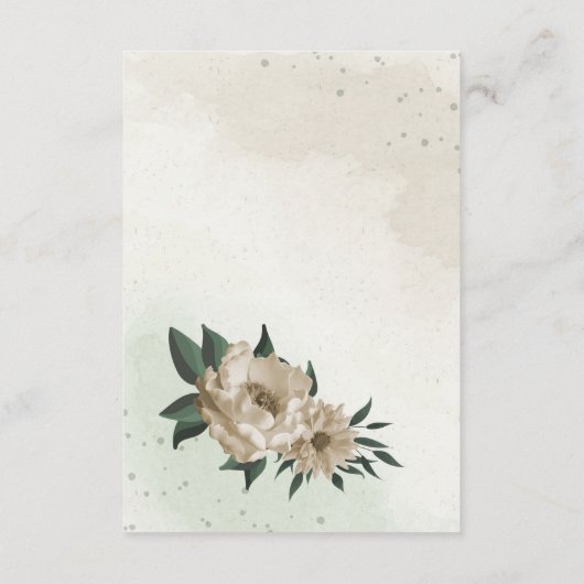 Carte D'accompagnement champagne fleurs verdure mariage (Dos)