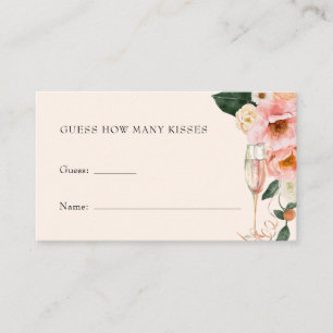 Carte D'accompagnement Champagne Floral Rose Devine Combien De Baisers